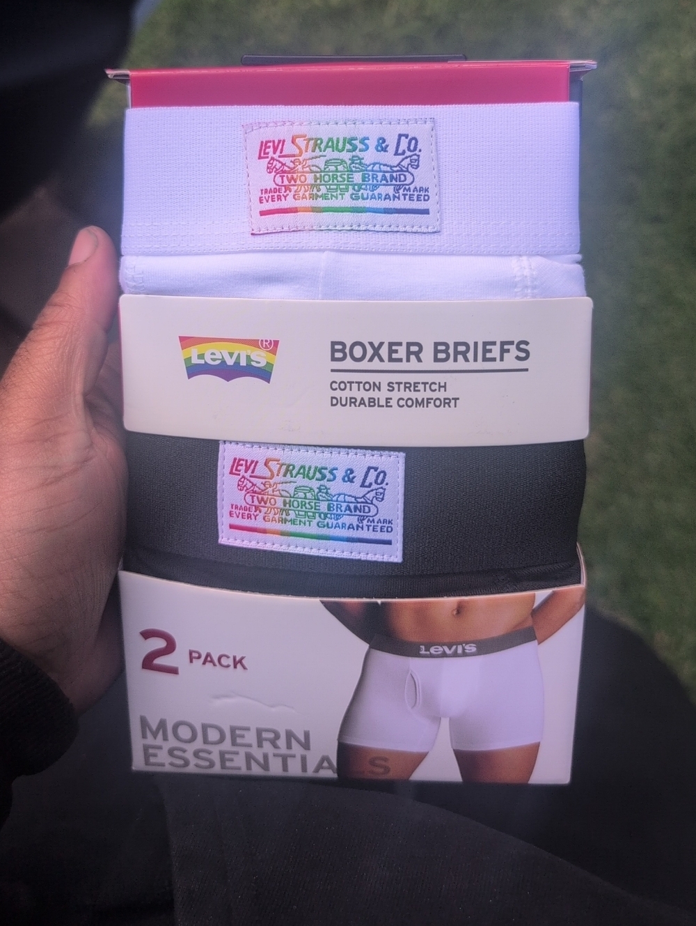 Levi's 2-Pack Boxer Briefs — White & Black